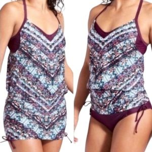 Athleta Marakesh Side Scrunch Tankini Top 36D/DD